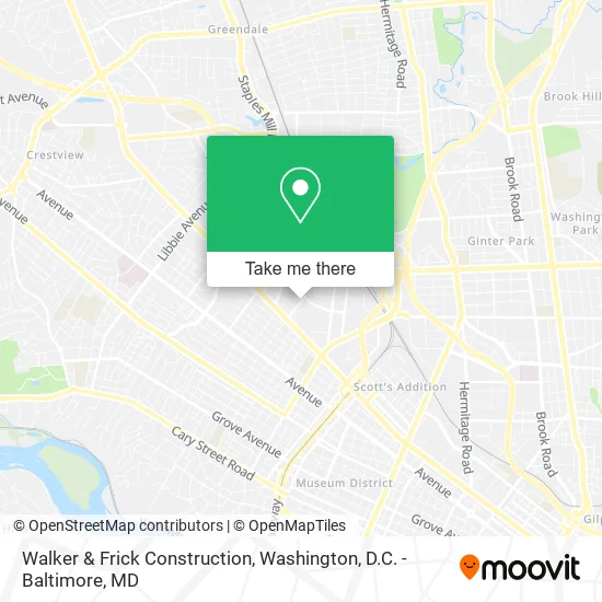 Walker & Frick Construction map