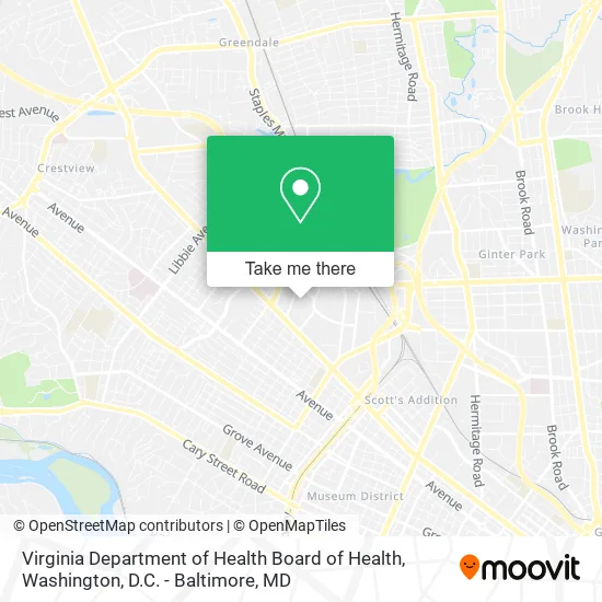 Mapa de Virginia Department of Health Board of Health