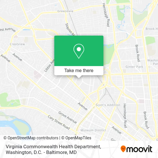 Virginia Commonwealth Health Department map