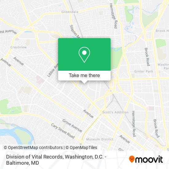 Mapa de Division of Vital Records