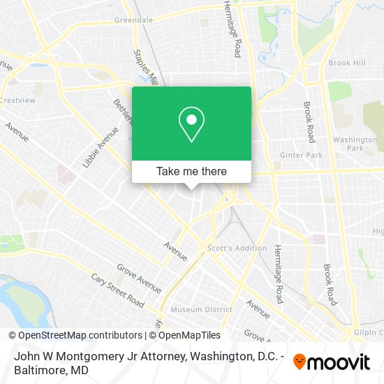 John W Montgomery Jr Attorney map