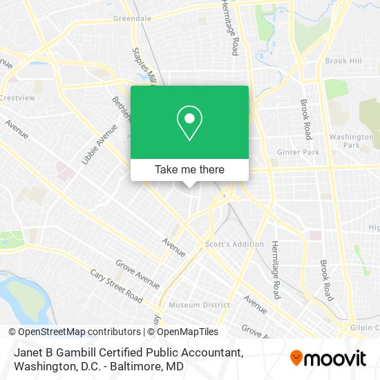 Janet B Gambill Certified Public Accountant map
