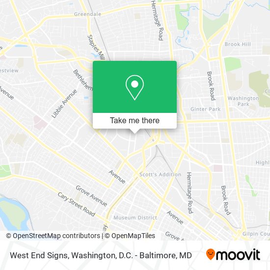 Mapa de West End Signs