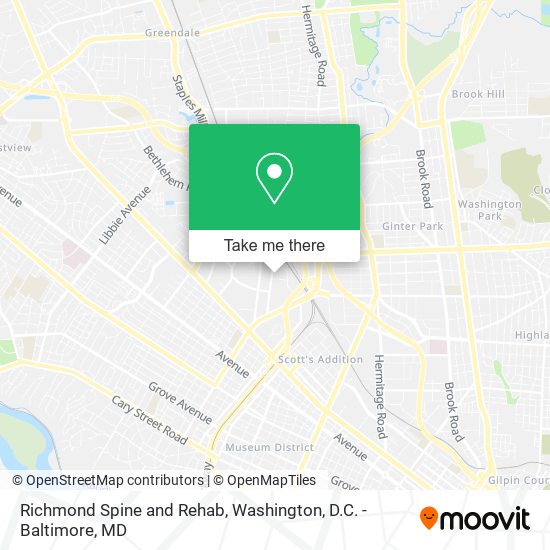 Richmond Spine and Rehab map