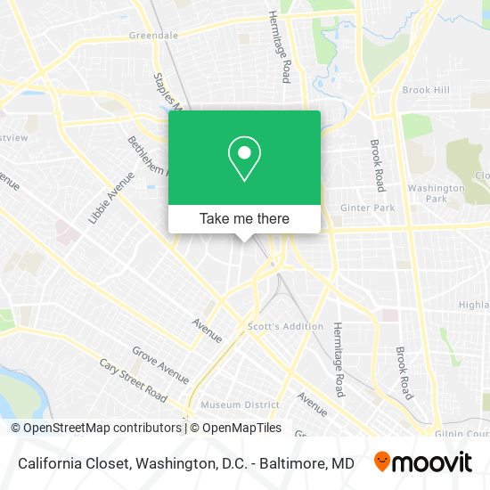 California Closet map