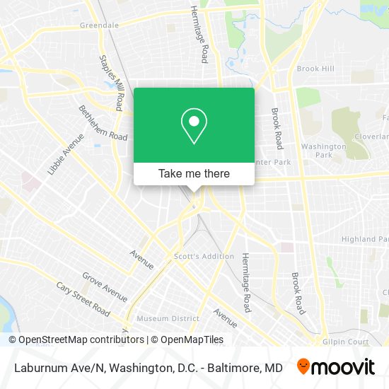 Laburnum Ave/N map