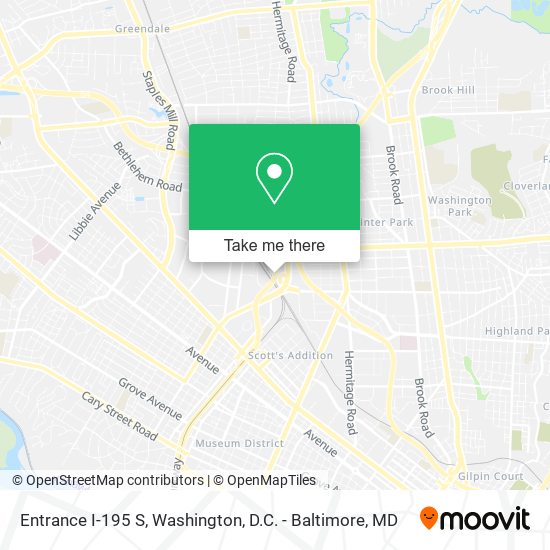 Entrance I-195 S map