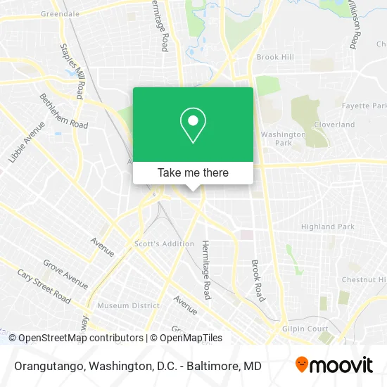 Orangutango map