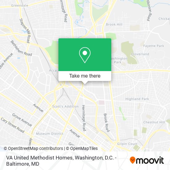 VA United Methodist Homes map