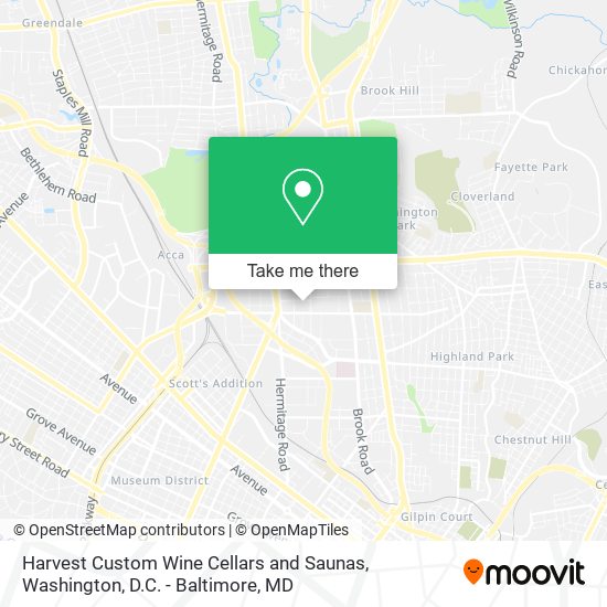 Harvest Custom Wine Cellars and Saunas map