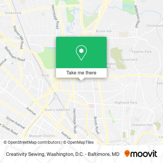 Mapa de Creativity Sewing