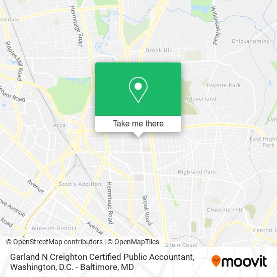 Garland N Creighton Certified Public Accountant map