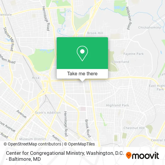 Center for Congregational Ministry map