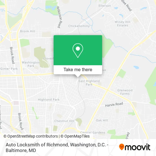 Auto Locksmith of Richmond map