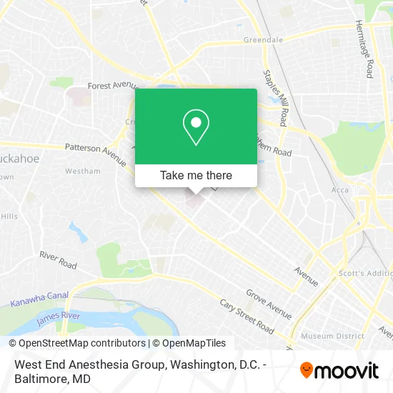 West End Anesthesia Group map