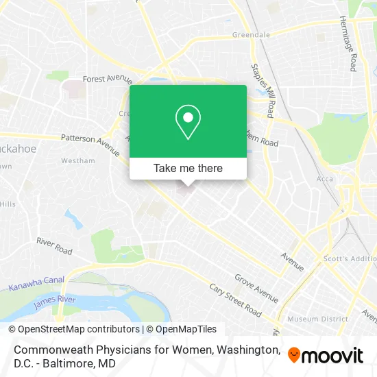 Commonweath Physicians for Women map