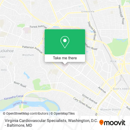 Virginia Cardiovascular Specialists map
