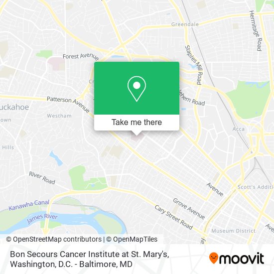 Bon Secours Cancer Institute at St. Mary's map