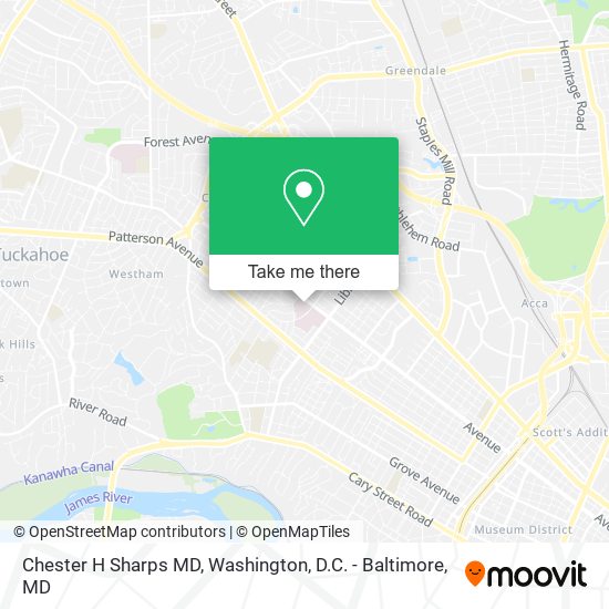 Chester H Sharps MD map