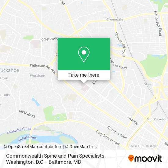 Commonwealth Spine and Pain Specialists map