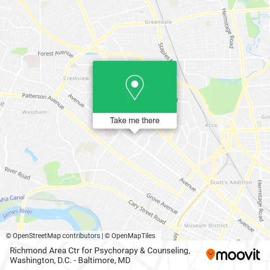 Richmond Area Ctr for Psychorapy & Counseling map