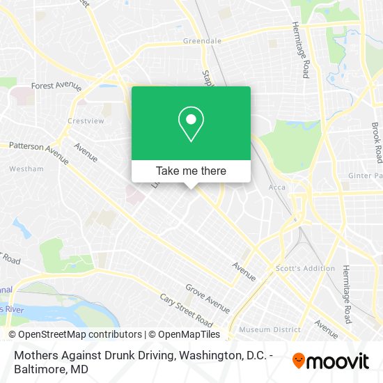 Mothers Against Drunk Driving map