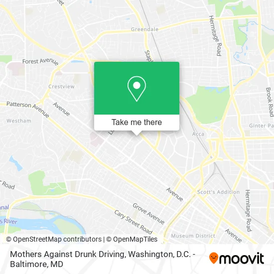 Mothers Against Drunk Driving map