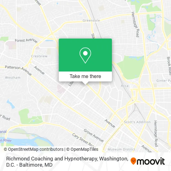 Richmond Coaching and Hypnotherapy map