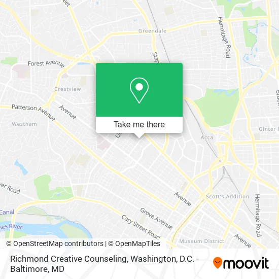 Richmond Creative Counseling map