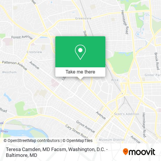 Teresa Camden, MD Facsm map