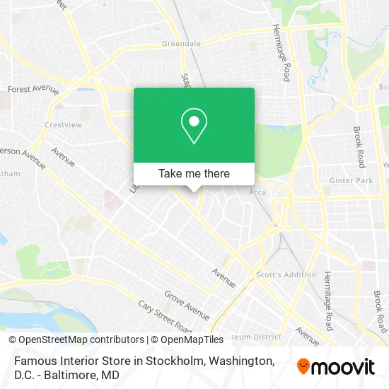 Famous Interior Store in Stockholm map