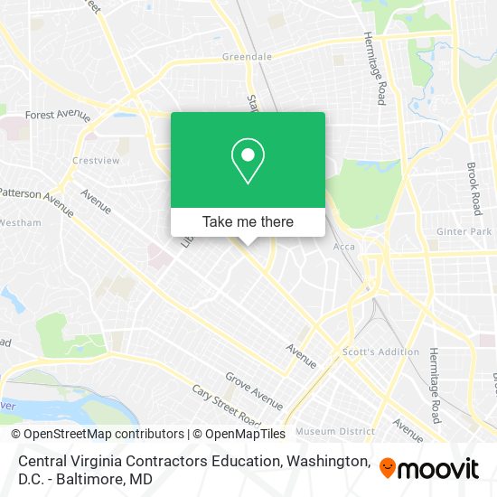 Central Virginia Contractors Education map