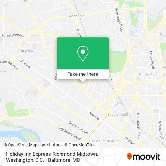Mapa de Holiday Inn Express-Richmond Midtown