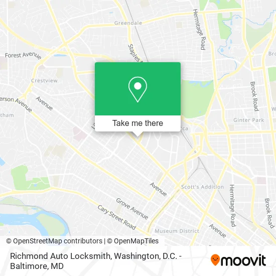 Richmond Auto Locksmith map