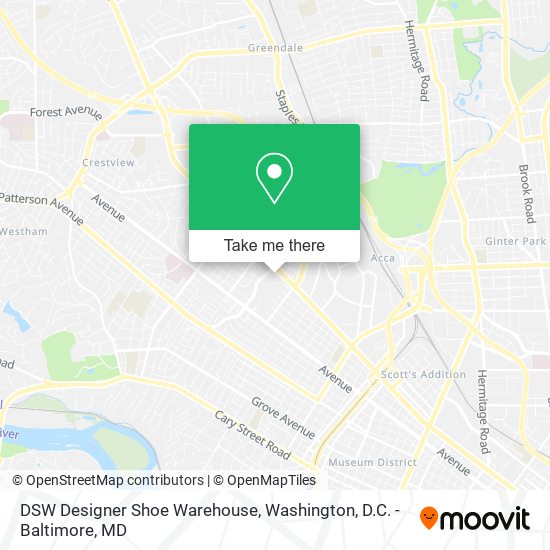 DSW Designer Shoe Warehouse map
