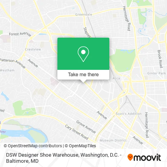 Mapa de DSW Designer Shoe Warehouse