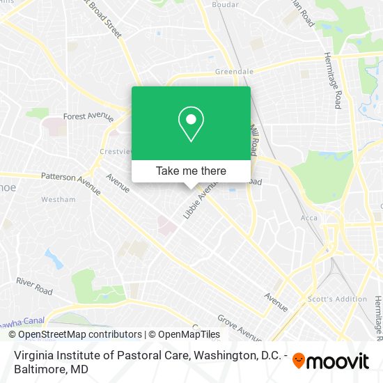 Virginia Institute of Pastoral Care map