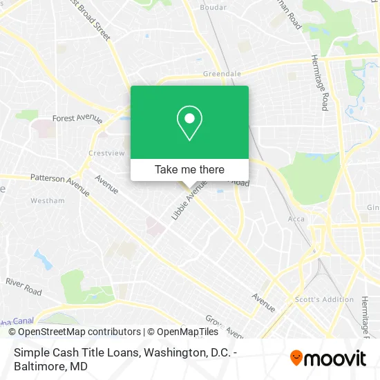 Mapa de Simple Cash Title Loans