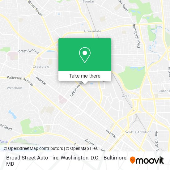 Mapa de Broad Street Auto Tire