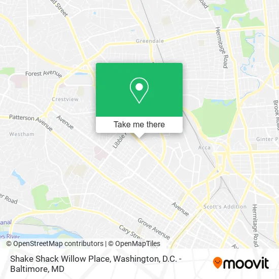 Shake Shack Willow Place map
