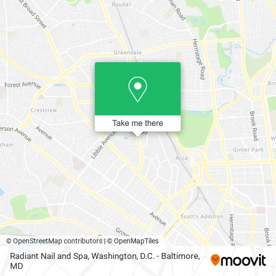 Radiant Nail and Spa map