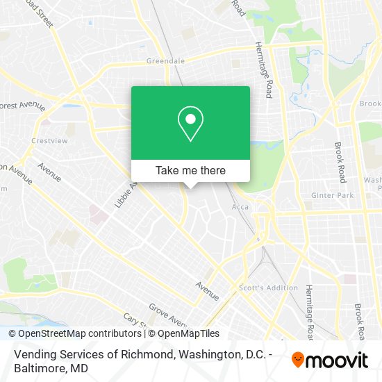 Vending Services of Richmond map