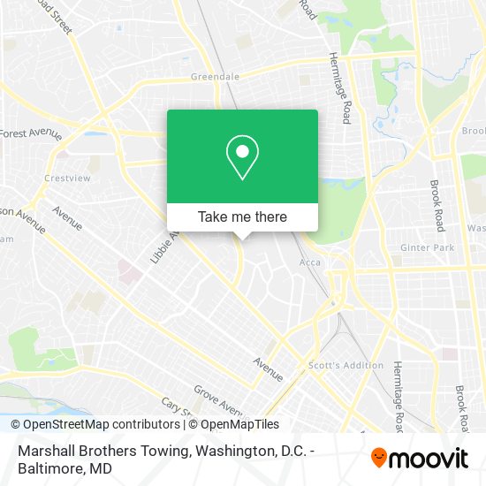 Marshall Brothers Towing map