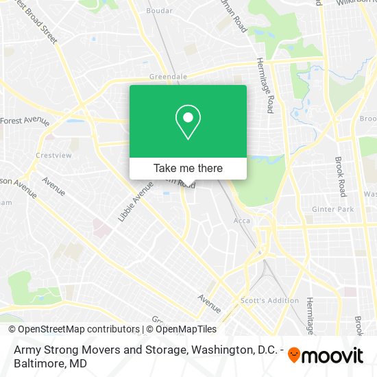 Army Strong Movers and Storage map