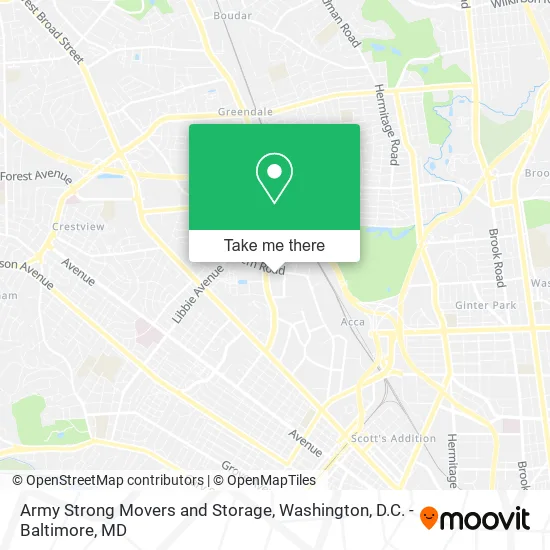 Army Strong Movers and Storage map