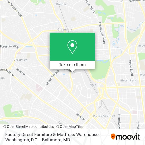 Factory Direct Furniture & Mattress Warehouse map