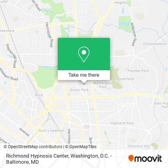 Mapa de Richmond Hypnosis Center