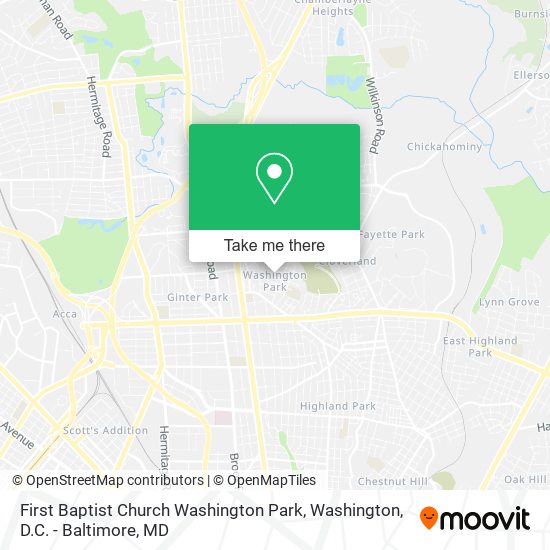 First Baptist Church Washington Park map