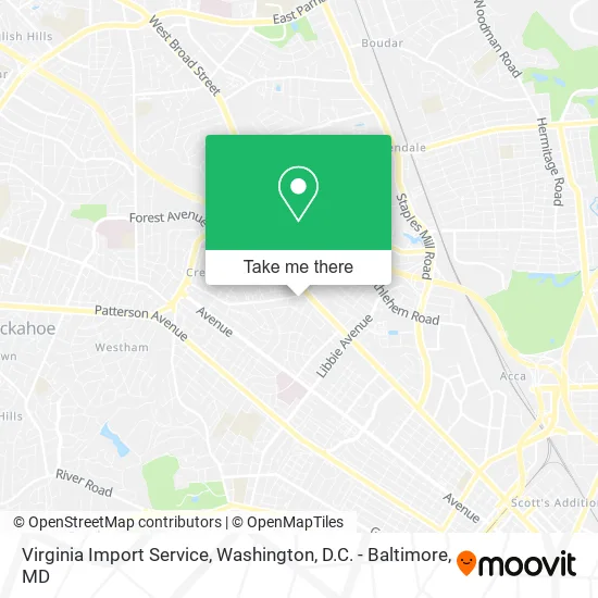 Virginia Import Service map