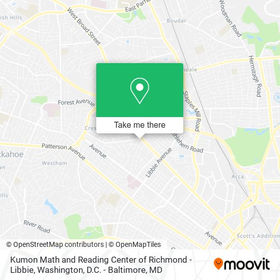Kumon Math and Reading Center of Richmond - Libbie map